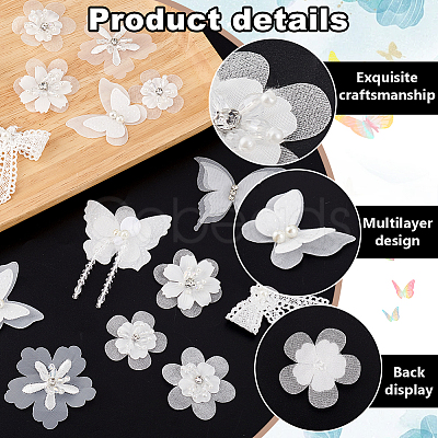 16Pcs 8 Styles Organza Lace Embroidery Costume Accessories DIY-GA0007-51-1