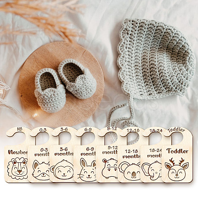 Wood Baby Closet Size Dividers AJEW-WH0352-009-1