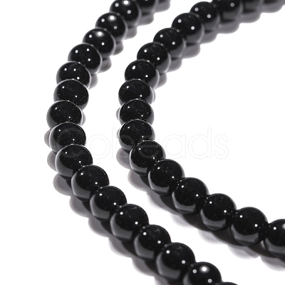 Synthetic Black Stone Beads Strands G-G088-4mm-1