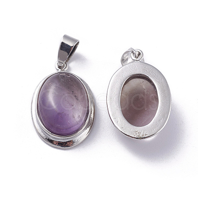 Natural Amethyst Pendants KK-I634-02P-08-1