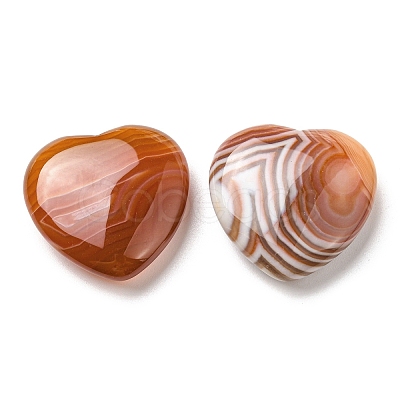 Natural Red Striped Agate/Banded Agate Palm Stones G-B043-02-1