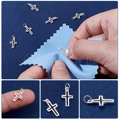 6Pcs 925 Sterling Silver Pendants STER-UN0001-79-1