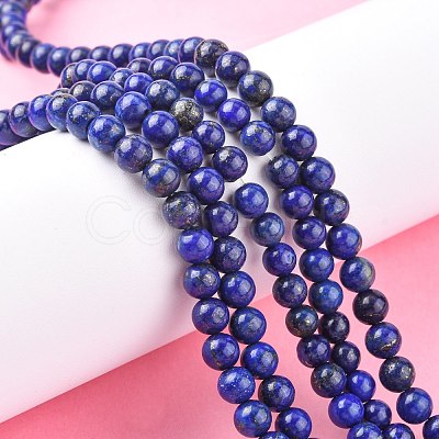 Natural Lapis Lazuli Beads Strands X-G-G099-6mm-7-1