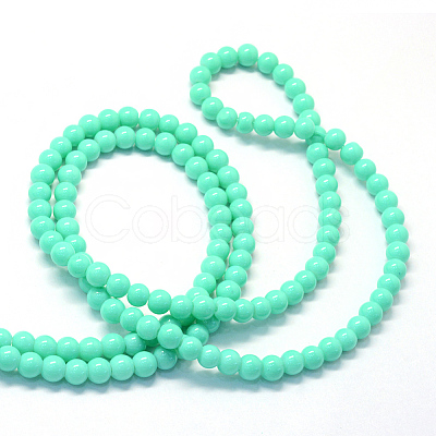 Baking Paint Glass Round Bead Strands DGLA-Q020-8mm-18-1