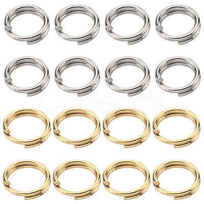 400Pcs 2 Colors 304 Stainless Steel Split Rings STAS-SC0005-99-1