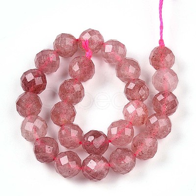 Natural Strawberry Quartz Beads Strands G-S345-8mm-21-1