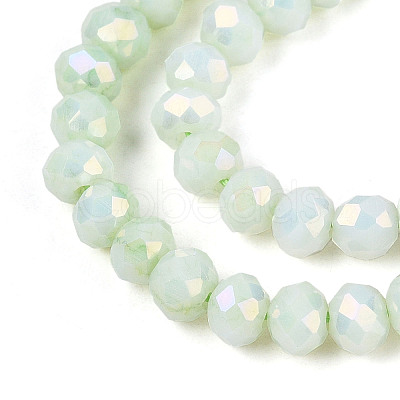 Anti-Tarnish Electroplate Rondelle Glass Beads Strands X-EGLA-T021-4mm-17-06-1