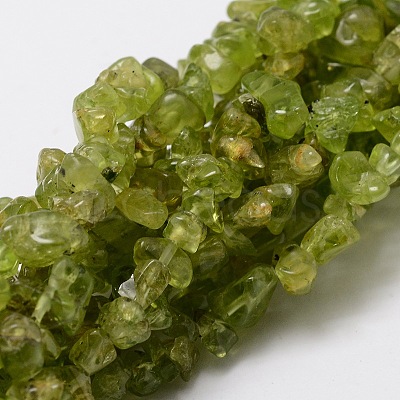 Grade A Natural Peridot Chip Bead Strands X-G-M298-05-1