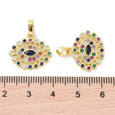 Golden Brass Micro Pave Cubic Zirconia Pendants KK-L209-038G-01-1