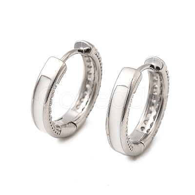 Brass Micro Pave Clear Cubic Zirconia Hoop Earrings EJEW-K276-11P-02-1