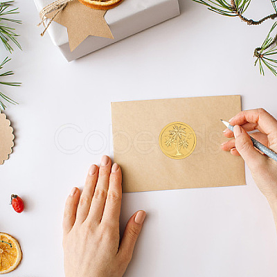 Plastic Self Adhesive Gold Foil Embossed Stickers DIY-WH0575-063-1
