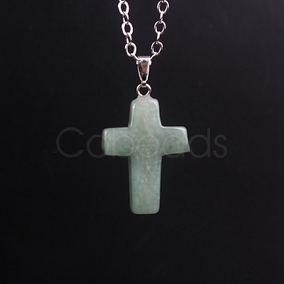 Natural Green Aventurine Pendants G-PW0006-02P-05-1