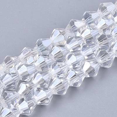 Electroplate Glass Beads Strands X-EGLA-Q118-6mm-A15-1