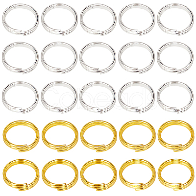 600Pcs 2 Colors Brass Split Rings KK-SP0001-82B-1