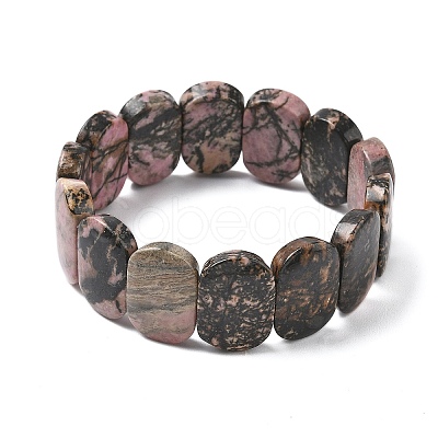 Natural Rhodonite Beads Stretch Bracelets for Women Men BJEW-I323-02F-1
