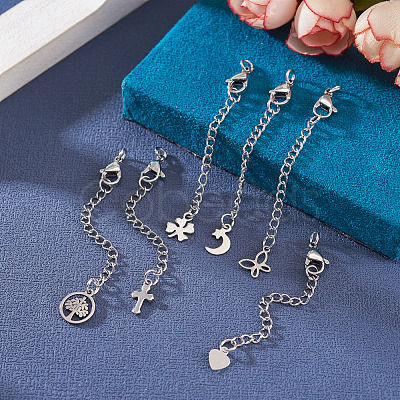 6Pcs 304 Stainless Steel Ends Chains FIND-TA0010-79-1