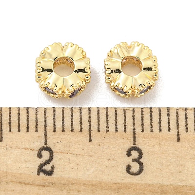 Brass Micro Pave CLear Cubic Zirconia Beads KK-Z044-06B-1