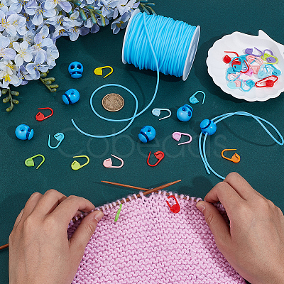 30Pcs Eco-Friendly ABS Plastic Knitting Crochet Locking Stitch Markers Holder IFIN-SC0001-96F-1