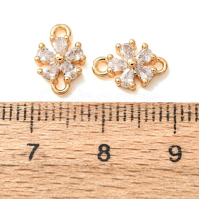 Brass Pave Clear Cubic Zirconia Connector Charms CU-CBAEC99-15G-1