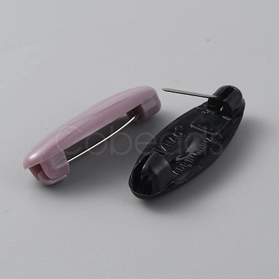 8Pcs Plastic Oval Brooch Pins JEWB-WH0023-51P-03-1