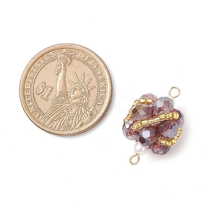 Glass Beaded Round Sphere Links PALLOY-MZ00874-08-1