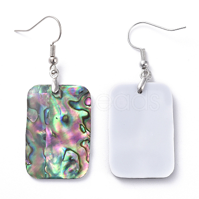 Abalone Shell/Paua Shell Dangle Earrings EJEW-K081-02D-1