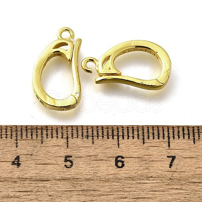 Brass Micro Pave Clear Cubic Zirconia Fold Over Clasps KK-M316-01G-1