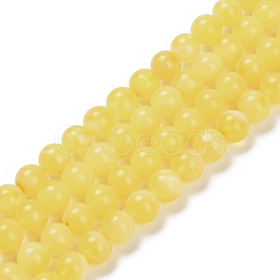 Natural Beeswax Beads Strands G-Z100-A01-6mm-1