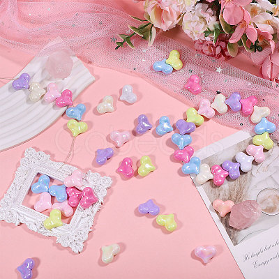 80Pcs 8 Colors Electroplate Opaque Acrylic Beads OACR-CA0001-24-1