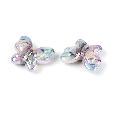UV Plating Printed Opaque Acrylic Beads PACR-N017-05A-1