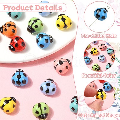 16Pcs 8 Colors Handmade Porcelain Beads PORC-CJ0001-10-1