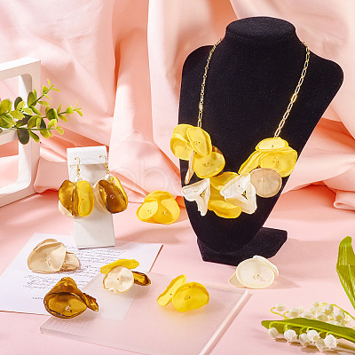 20Pcs 5 Style Silk Artificial Rose Flower Pendant PALLOY-TA00175-1
