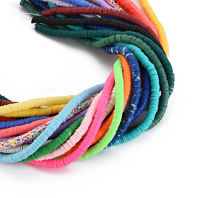 Handmade Polymer Clay Bead Strands CLAY-N011-55-1