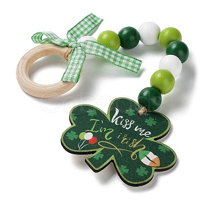 Saint Patrick's Day Wood Pendant Decoration LS-HJEW-G023-02A-1