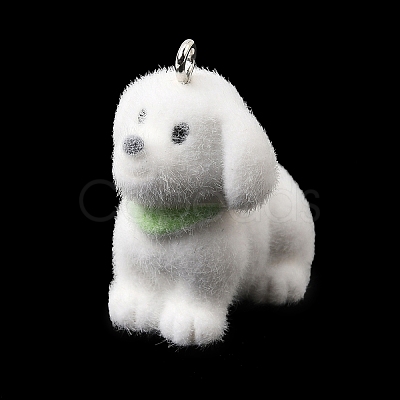Flocking Opaque Resin Pendants RESI-G128-01M-1
