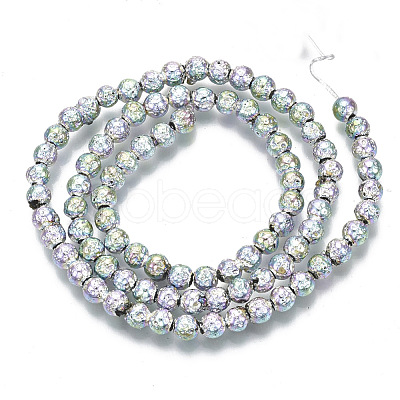 Electroplated Natural Lava Rock Beads Strands G-S352-30A-03-1