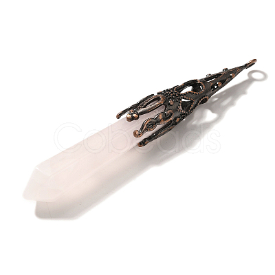 Natural Rose Quartz Pointed Big Pendants G-P560-02R-08-1