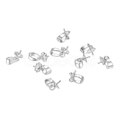 Rhodium Plated Sterling Silver Bails X-H362-2P-1