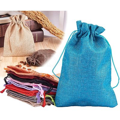 Burlap Packing Pouches Drawstring Bags ABAG-PH0002-13-1