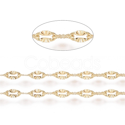 3.28 Feet Ion Plating(IP) 304 Stainless Steel Textured Dapped Chains X-CHS-D004-02G-1