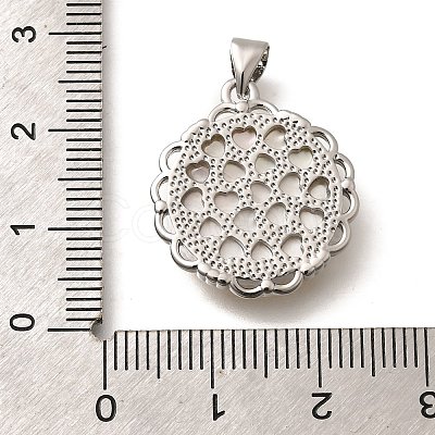 Brass with Natural Shell Carved Pendants KK-Z091-05P-03-1