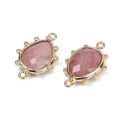 Natural Rhodonite Faceted Connector Charms G-K347-07G-05-1