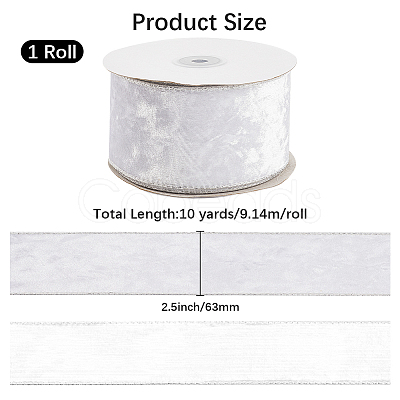 10 Yards Single Face Velvet Wired Ribbon SRIB-WH20020-023C-1