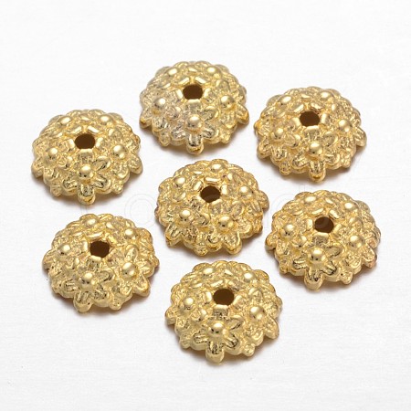 Tibetan Style Bead Caps TIBEB-LF1650Y-G-FF-1