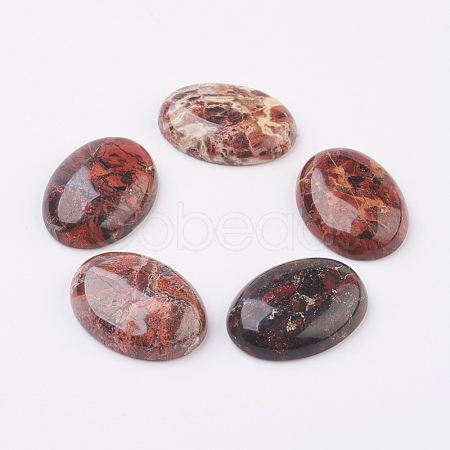 Natural Brecciated Jasper Flat Back Cabochons G-G741-22x30mm-02-1