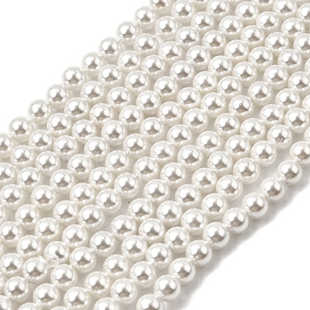 Electroplated Shell Pearl Beads Strands BSHE-K017-5mm-01-1