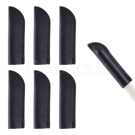 6Pcs PU Leather Pen Tip Protective Case AJEW-CL0002-24B-1