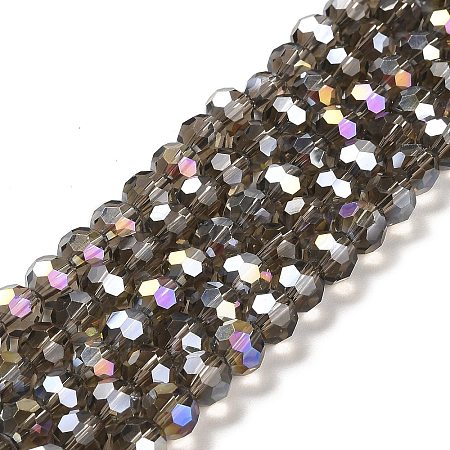Faceted(32 Facets) Electroplate Glass Beads Strands X-EGLA-R016-4m-27-1