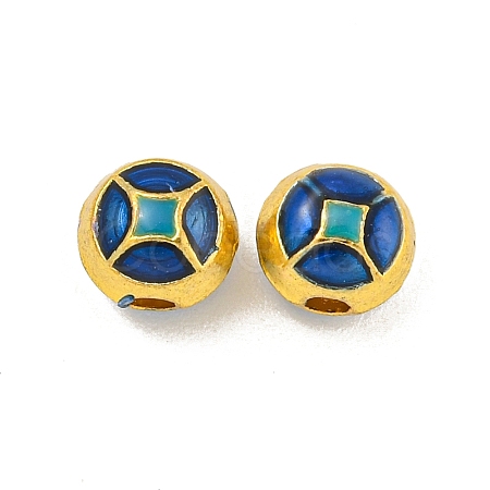 Rack Plating Brass Enamel Beads KK-P277-36G-03-1