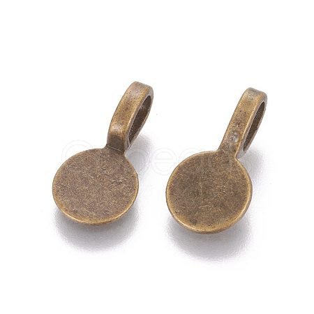 Tibetan Style Alloy Glue On Flat Pad Pendant Bails TIBEP-1124-AB-FF-1